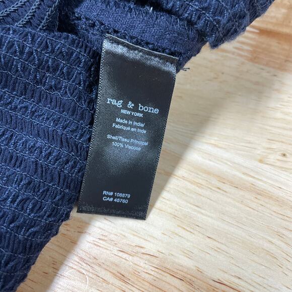 Rag & Bone NWT Thalia Embroidered Mini Dress Size 6 Dark Blue Sheer Mesh - Picture 11 of 12